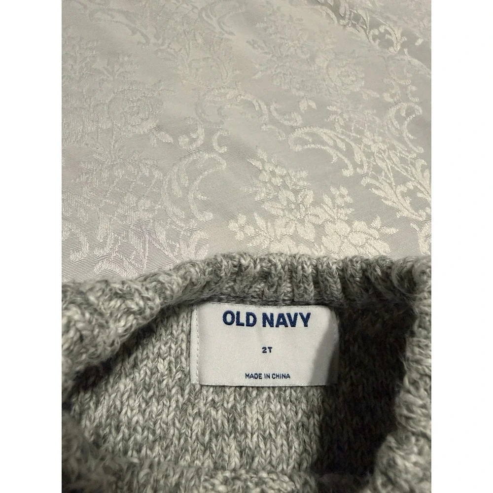 Lot of 2 Boys Knit‎ Sweaters 6-12 Month Baby + 2T Toddler Old Navy Gray Blue